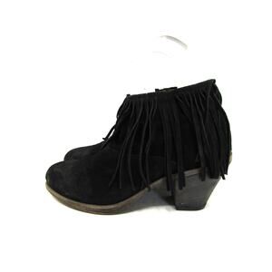 Fiorentini + Baker Womens Size 40.5 EUR Black Suede Fringe Ankle Boots Bootie